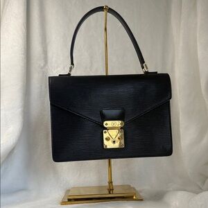 Louis Vuitton Black Authentic Epi black Concorde PM